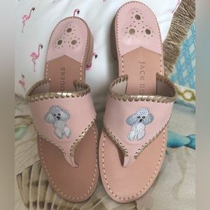 Jack Rogers Pink Sandals with White Poodle 🐩-9.5 NEW